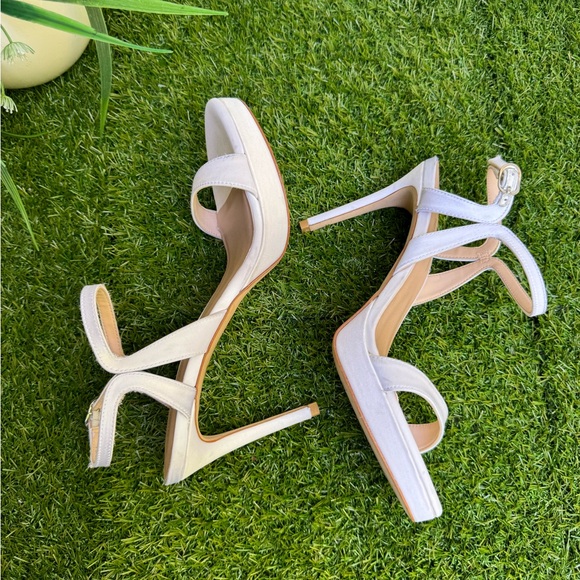 STUART WEITZMAN Mariposa Satin Platform Sandals size 7.5 - Picture 14 of 15